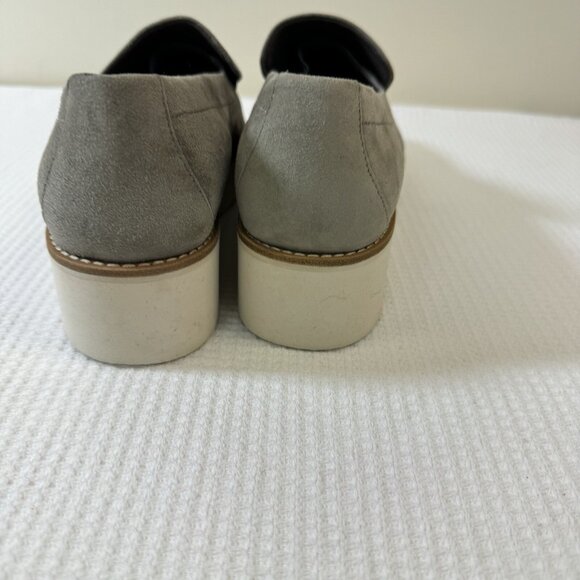 Vince Women’s Zeta Platform Loafers Size 9.5M Grey Suede Leather Shoes - Picture 5 of 6